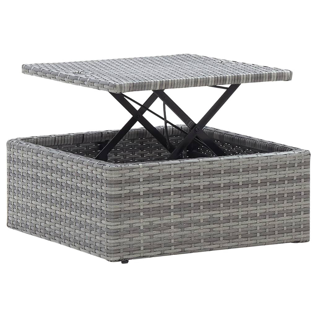 Tumbona cama jardín con techo ratán sintético gris