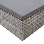 Tumbona cama jardín con techo ratán sintético gris
