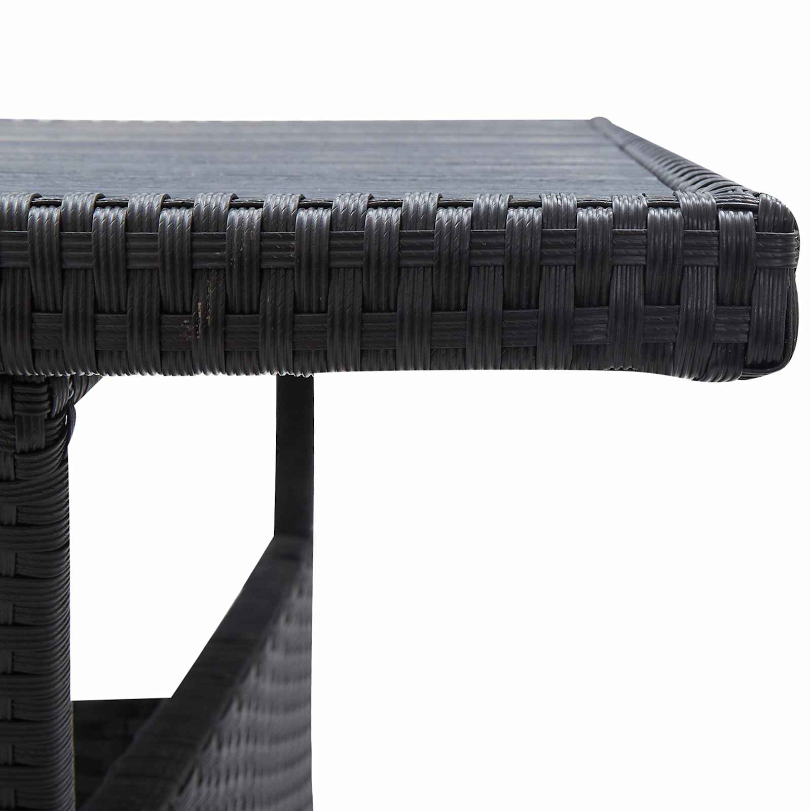 Juegos de muebles de exterior Negro ratán sintético