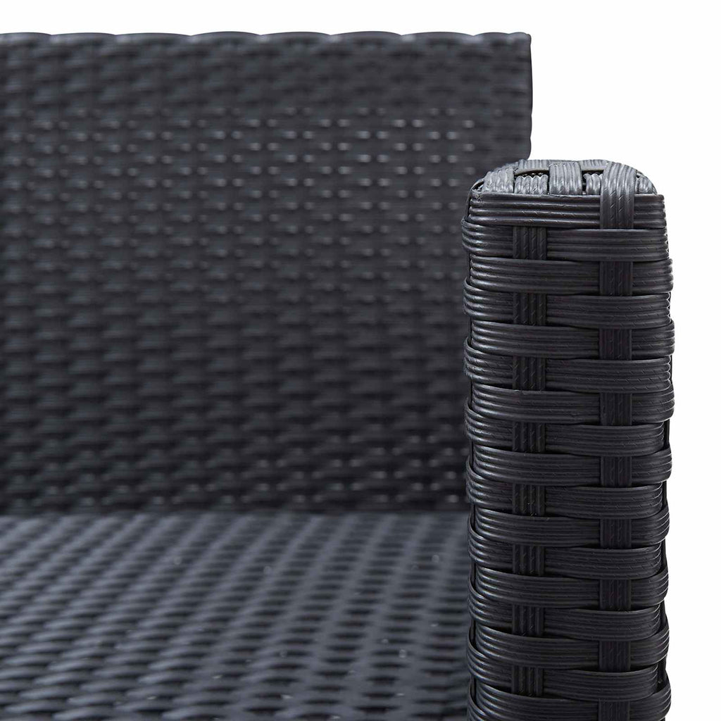 Juegos de muebles de exterior Negro ratán sintético