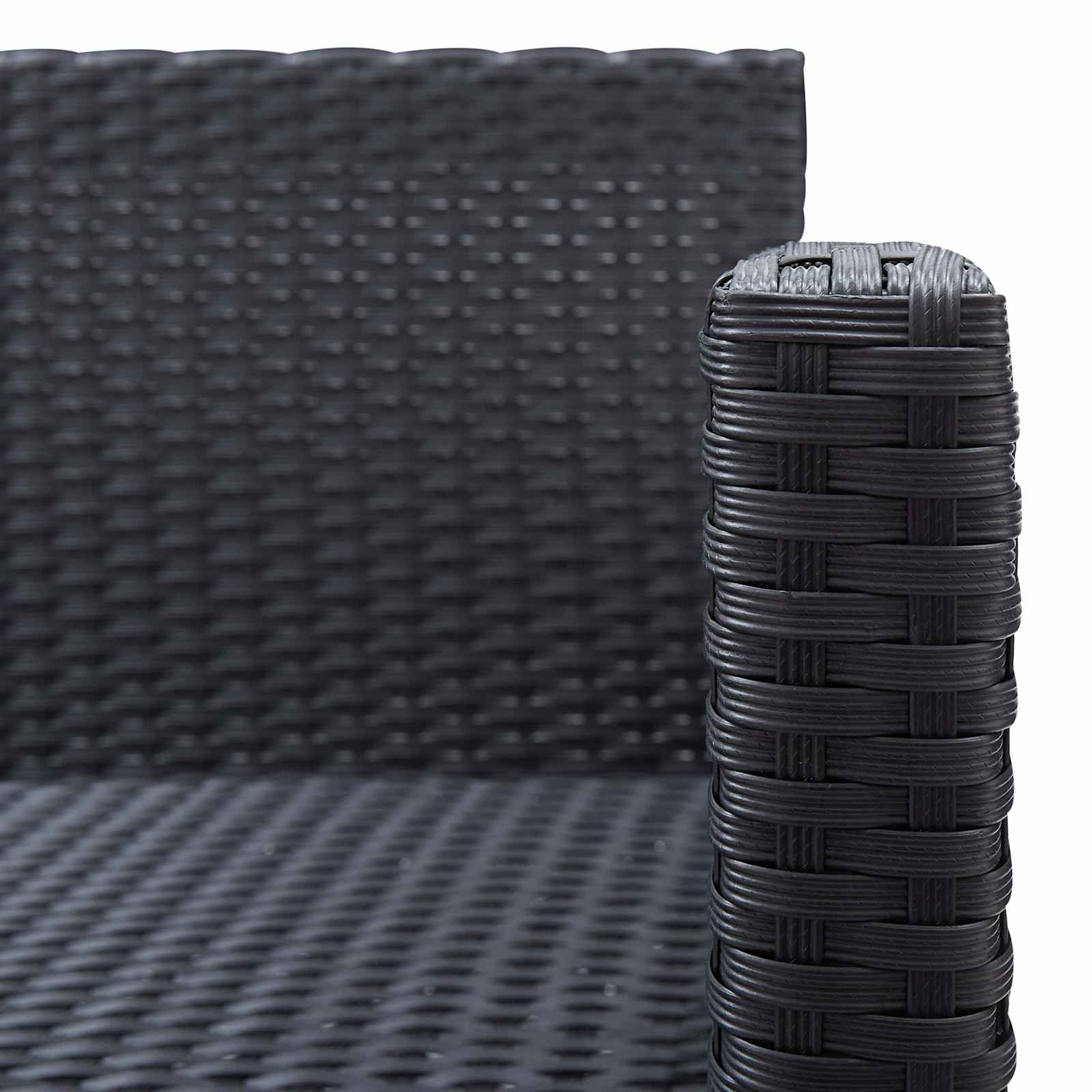 Juegos de muebles de exterior Negro ratán sintético