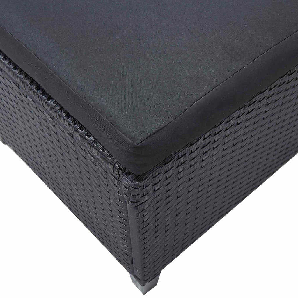 Juegos de muebles de exterior Negro ratán sintético