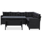 Juegos de muebles de exterior Negro ratán sintético