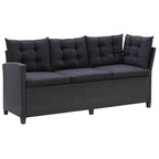 Juegos de muebles de exterior Negro ratán sintético