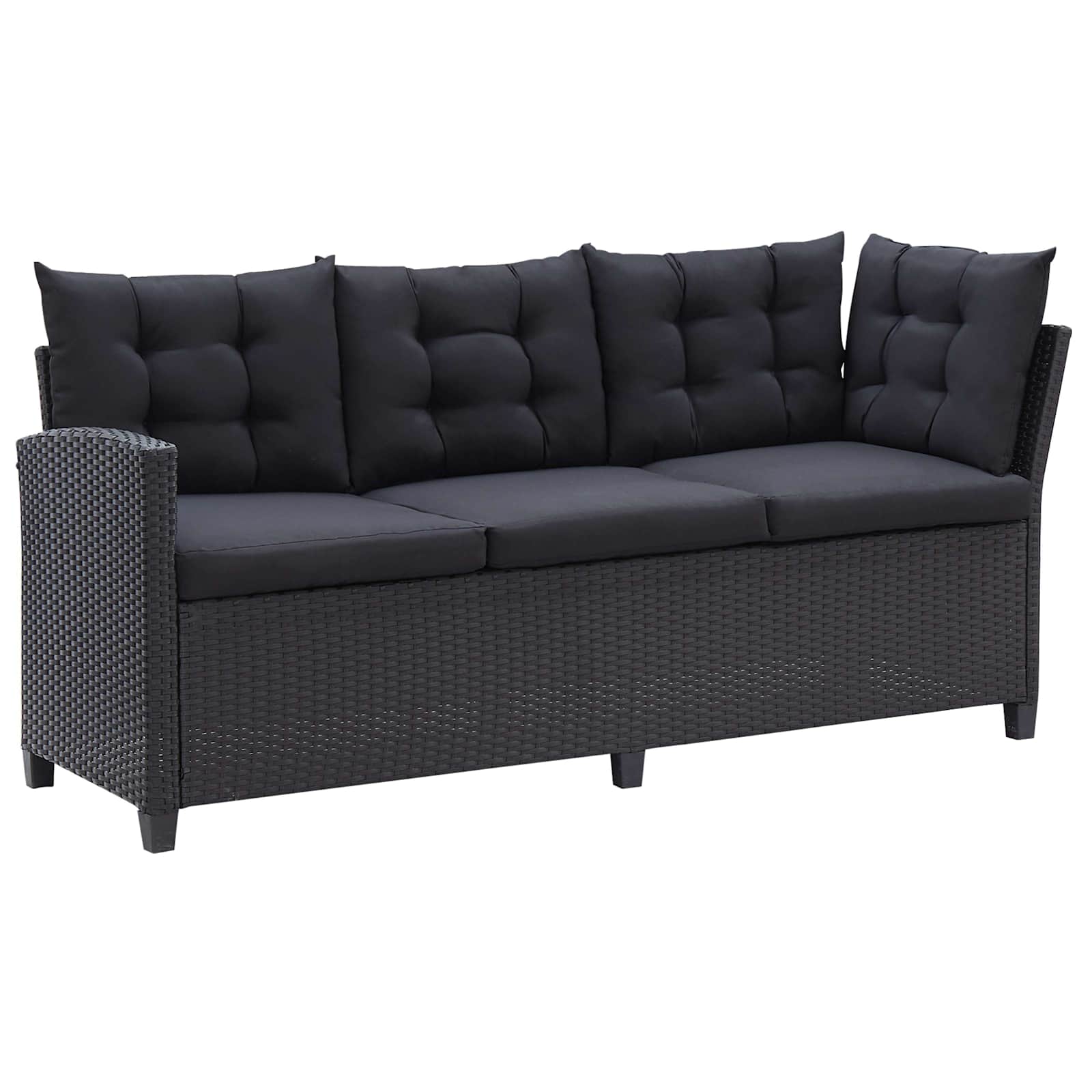 Juegos de muebles de exterior Negro ratán sintético