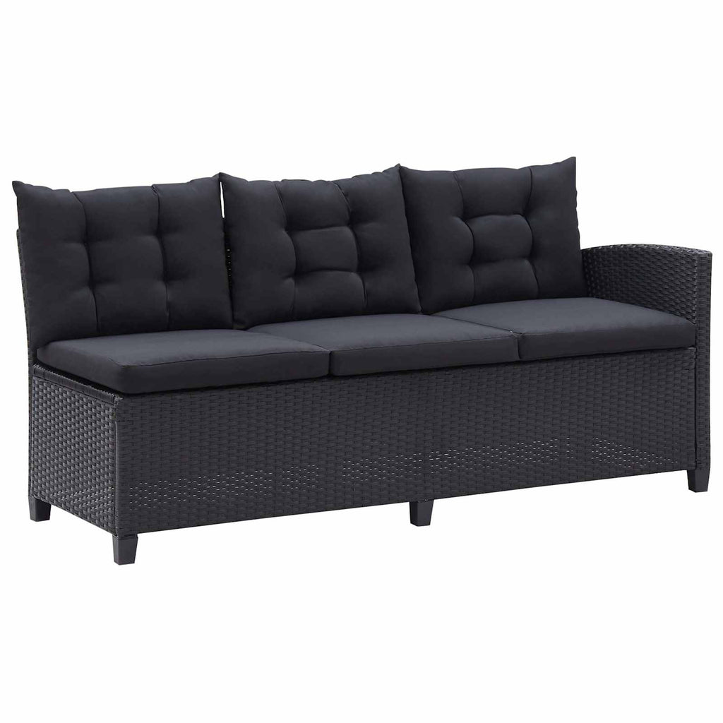 Juegos de muebles de exterior Negro ratán sintético