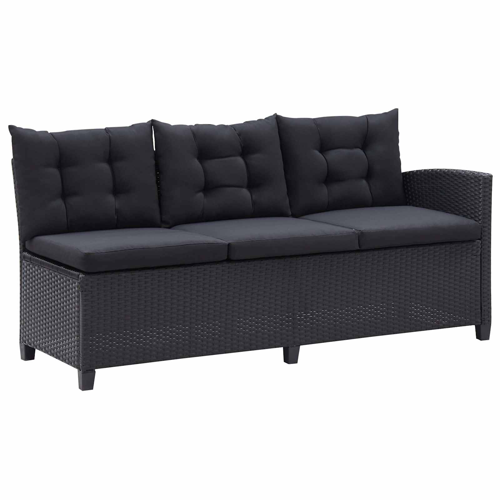 Juegos de muebles de exterior Negro ratán sintético