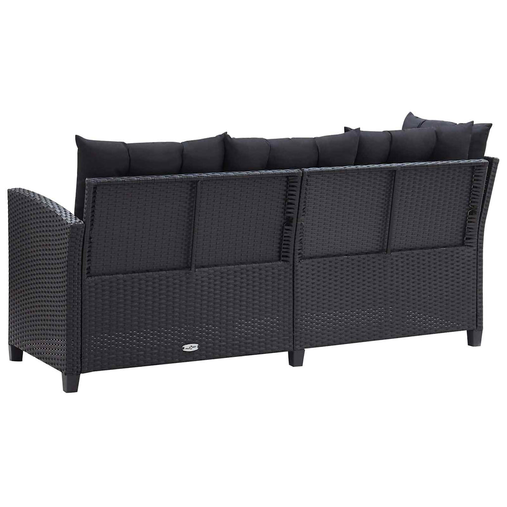 Juegos de muebles de exterior Negro ratán sintético