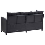 Juegos de muebles de exterior Negro ratán sintético