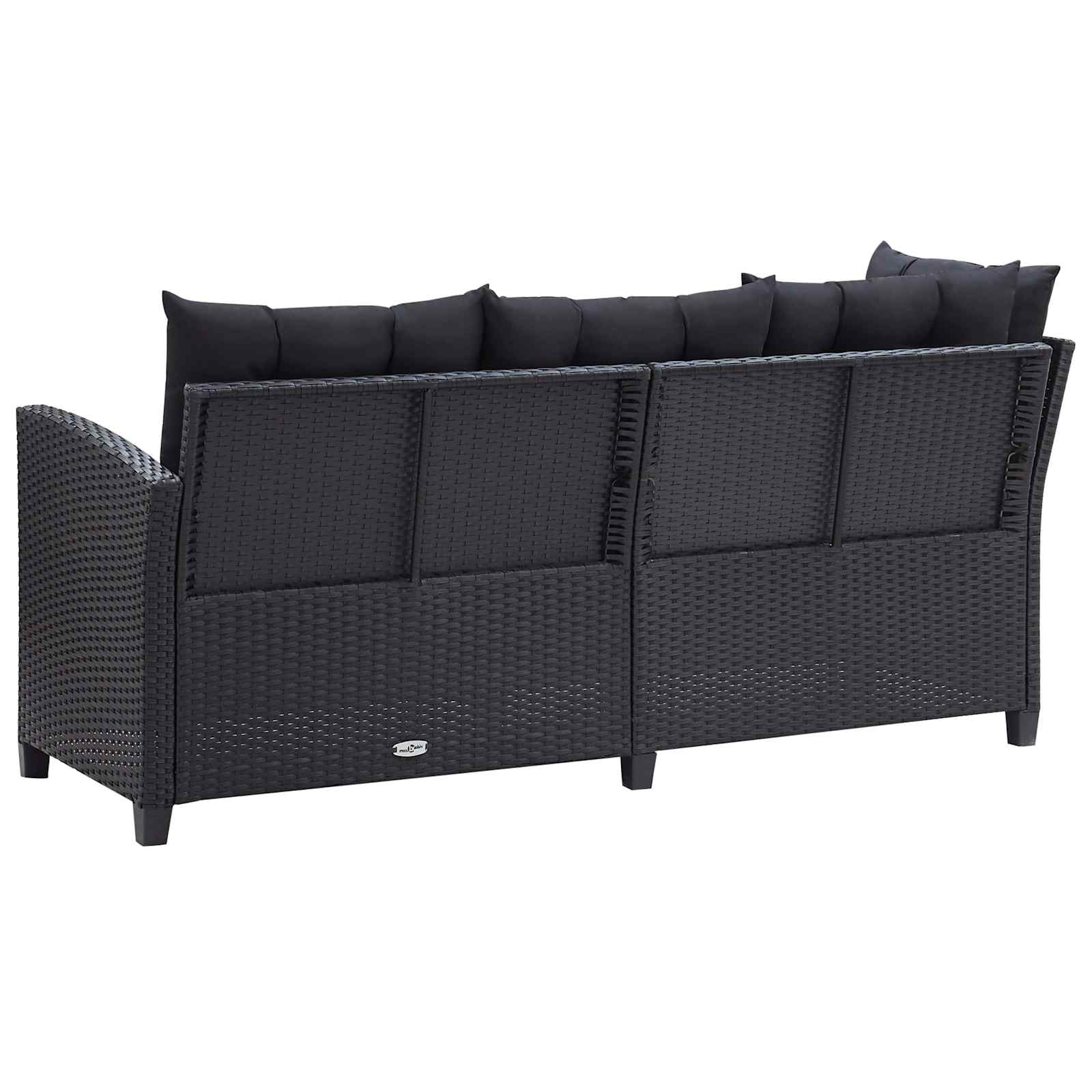 Juegos de muebles de exterior Negro ratán sintético