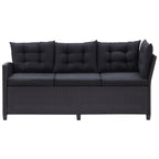 Juegos de muebles de exterior Negro ratán sintético