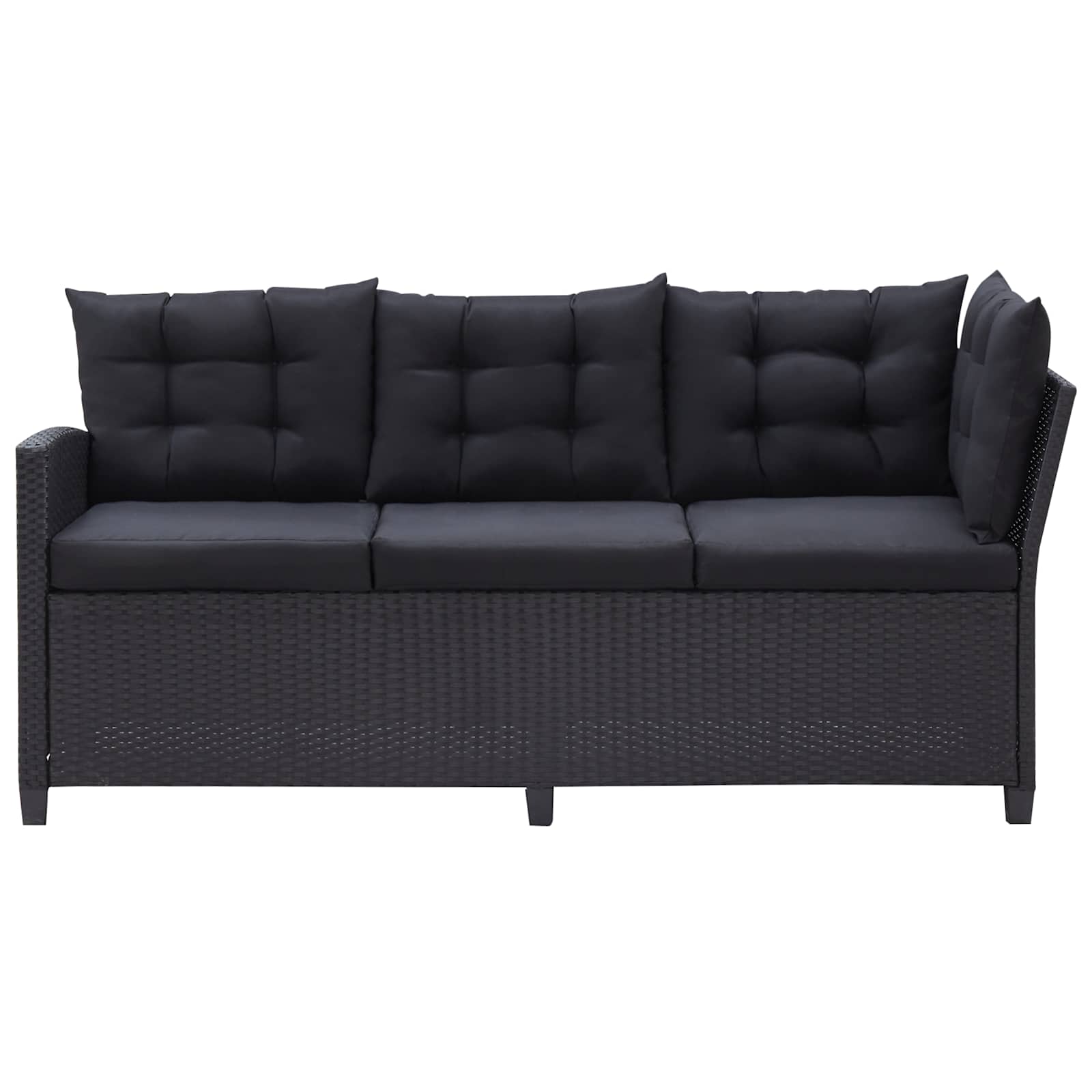 Juegos de muebles de exterior Negro ratán sintético