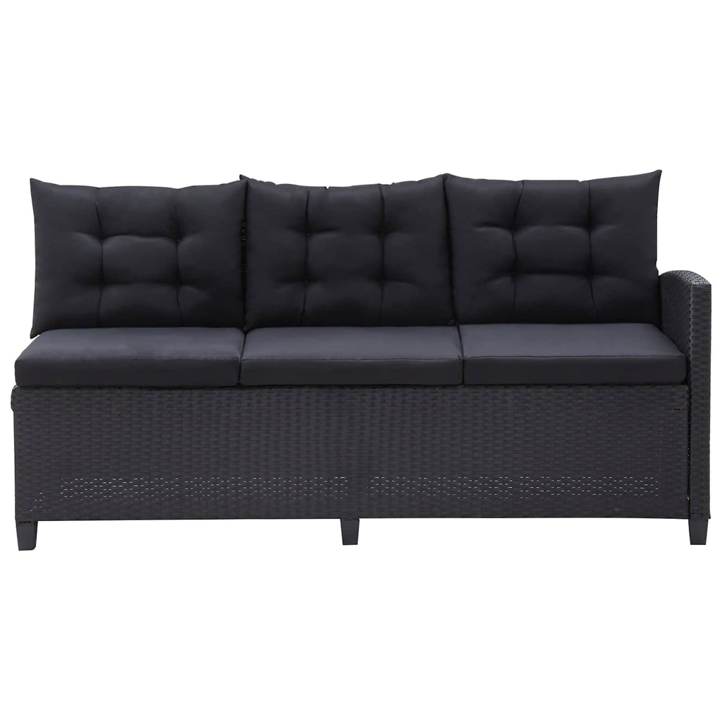 Juegos de muebles de exterior Negro ratán sintético