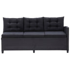 Juegos de muebles de exterior Negro ratán sintético