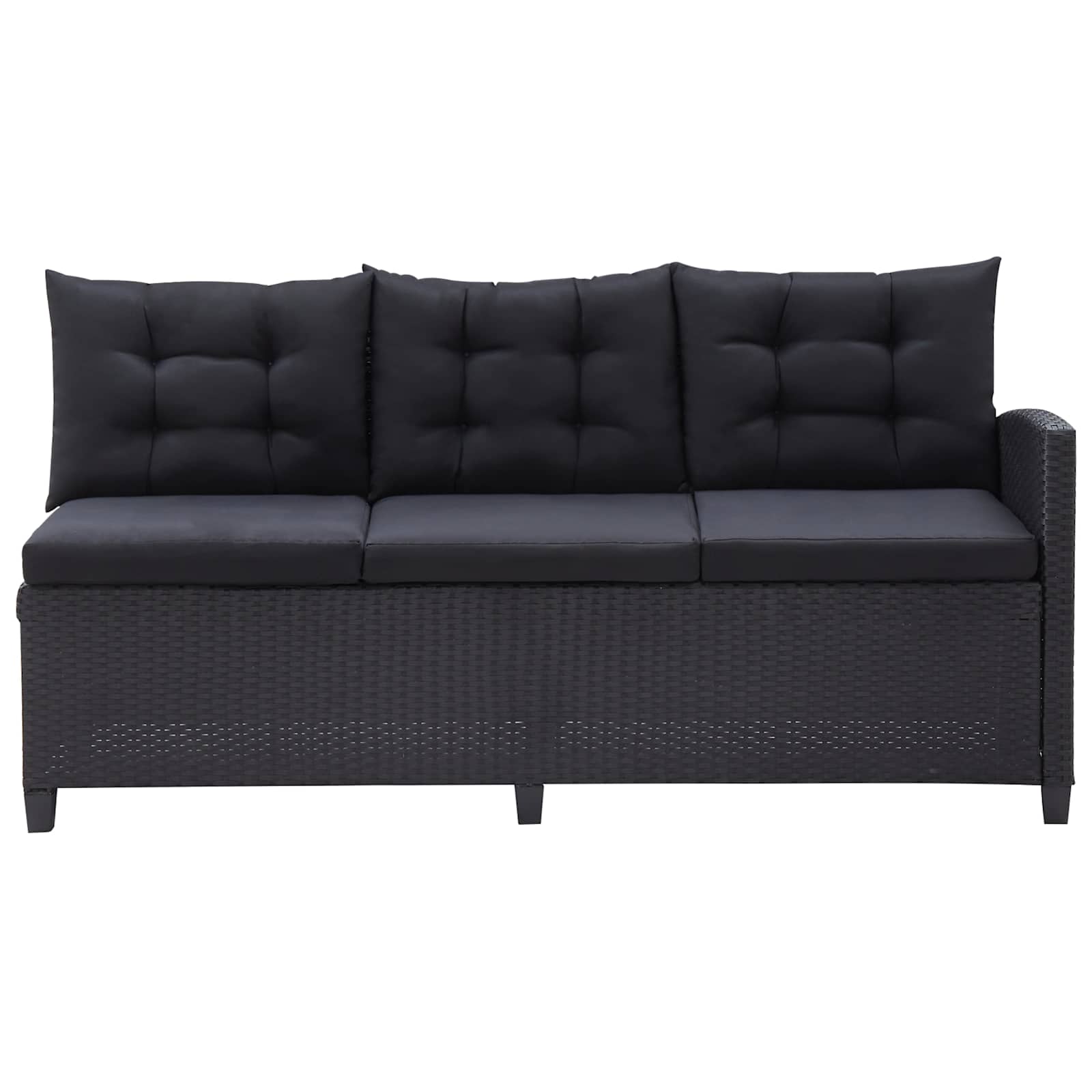 Juegos de muebles de exterior Negro ratán sintético