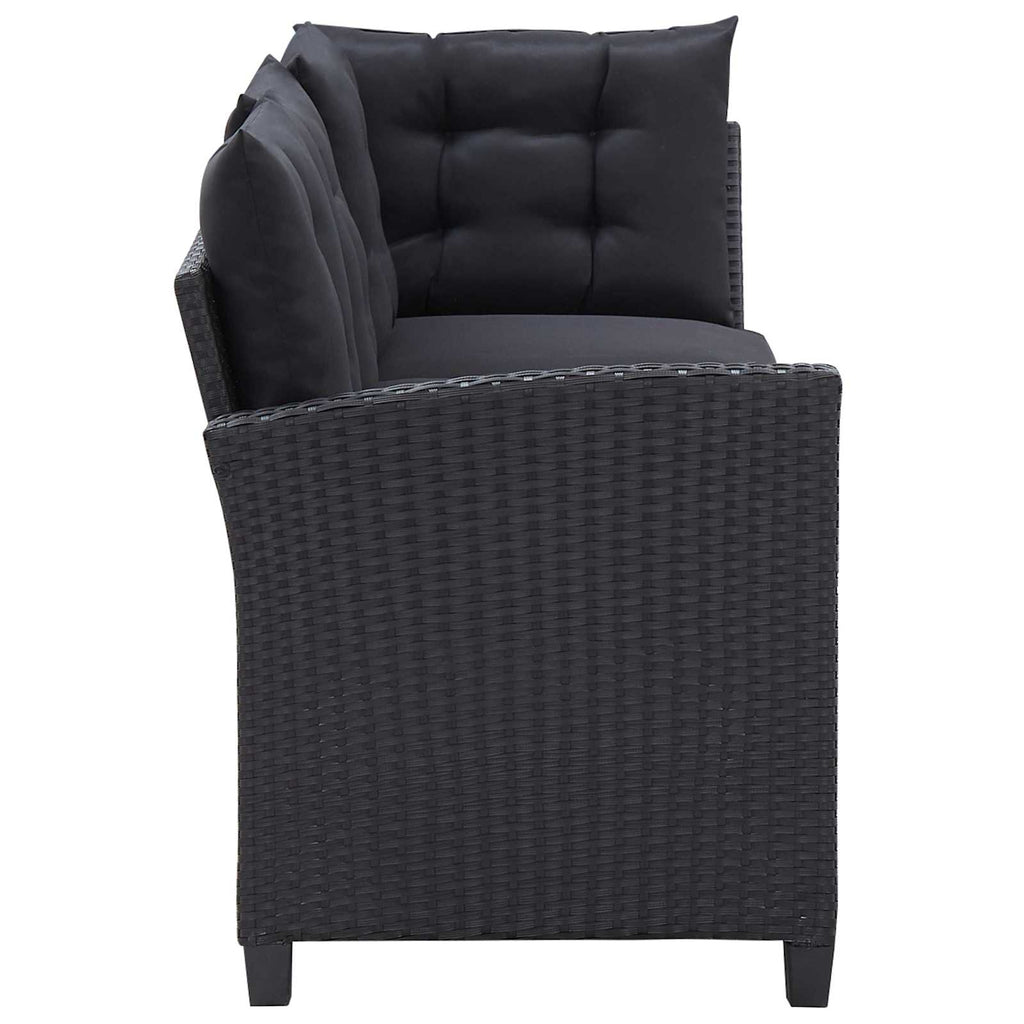 Juegos de muebles de exterior Negro ratán sintético
