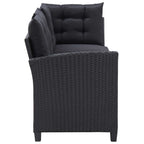 Juegos de muebles de exterior Negro ratán sintético