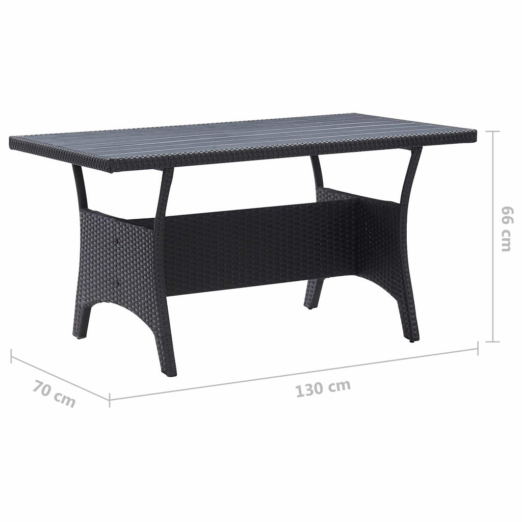 Juegos de muebles de exterior Negro ratán sintético