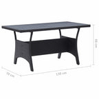 Juegos de muebles de exterior Negro ratán sintético