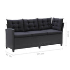Juegos de muebles de exterior Negro ratán sintético