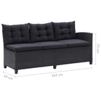 Juegos de muebles de exterior Negro ratán sintético