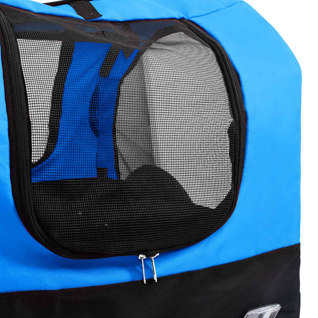 Remolque de bicicleta para mascotas cochecito 2 en 1 azul negro