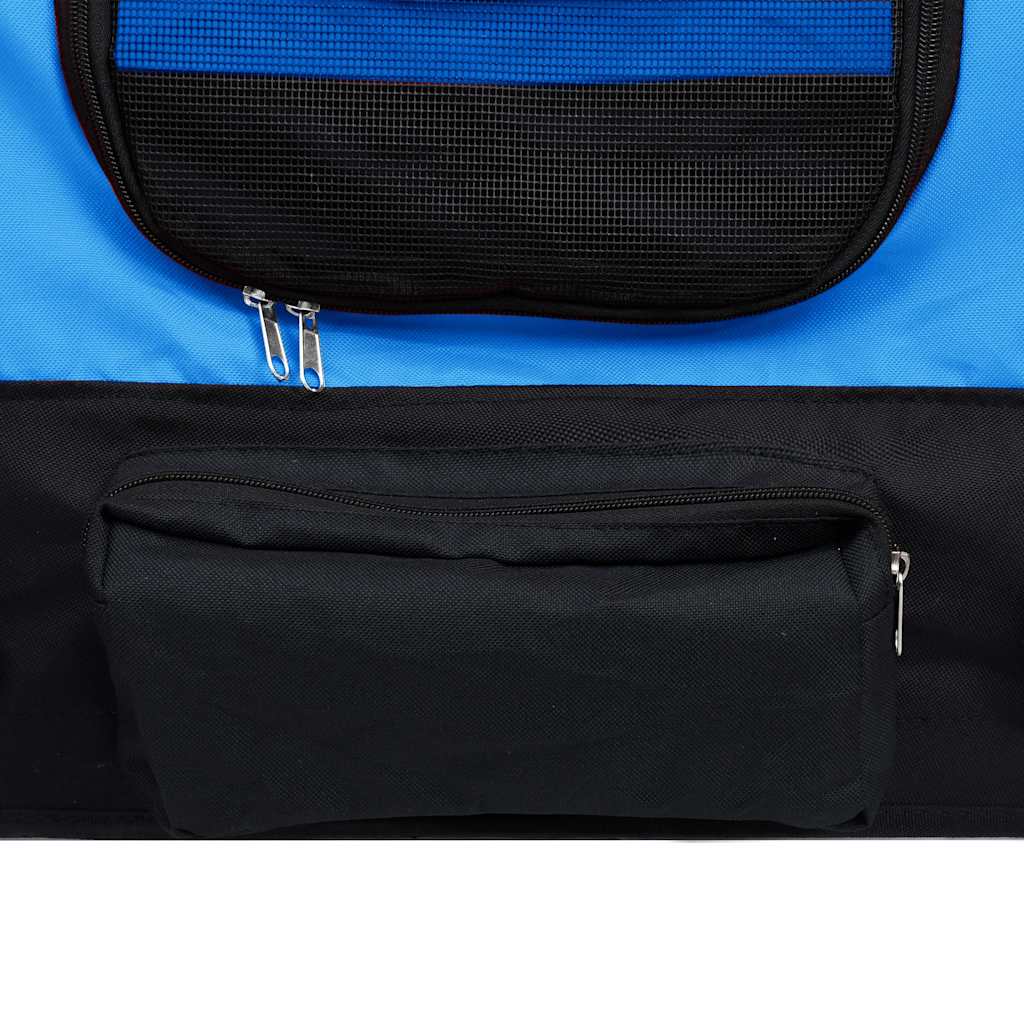 Remolque de bicicleta para mascotas cochecito 2 en 1 azul negro