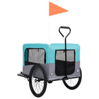 Remolque de bicicleta para mascotas cochecito 2 en 1 azul gris