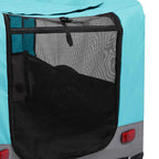 Remolque de bicicleta para mascotas cochecito 2 en 1 azul gris