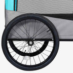 Remolque de bicicleta para mascotas cochecito 2 en 1 azul gris