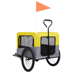 Remolque de bicicleta mascotas cochecito 2 en 1 amarillo gris