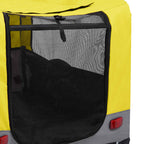 Remolque de bicicleta mascotas cochecito 2 en 1 amarillo gris