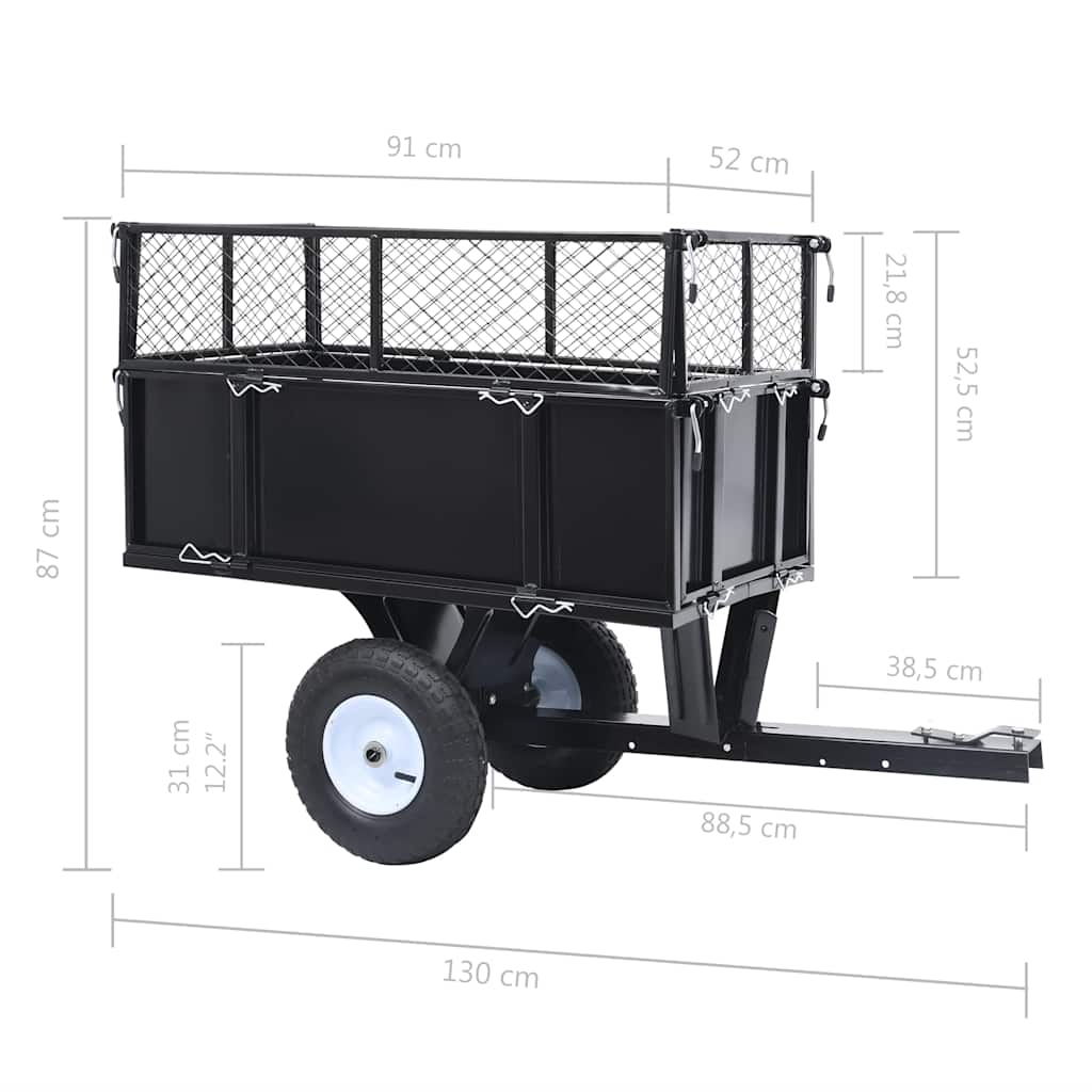 Carro remolque inclinable de cortacésped carga de 150 kg