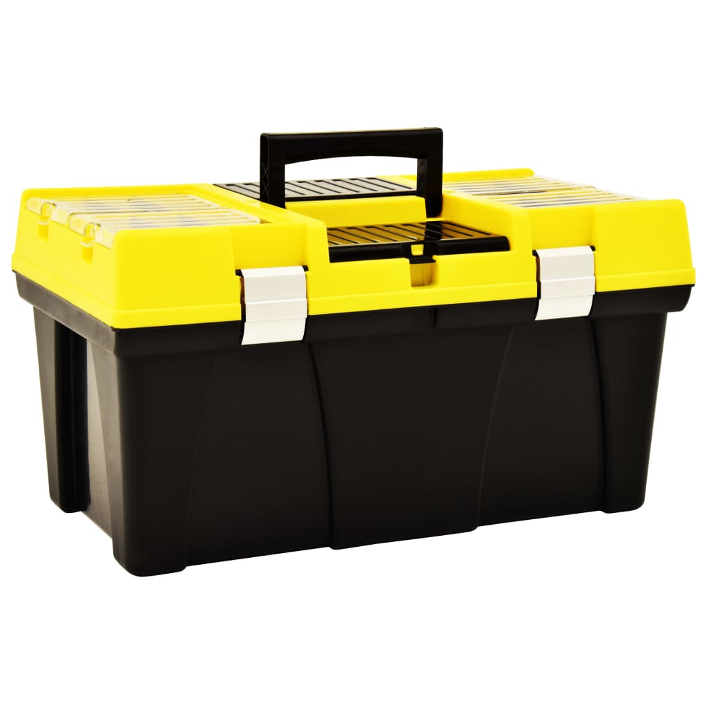Caja de herramientas de plástico amarillo 595x337x316 mm