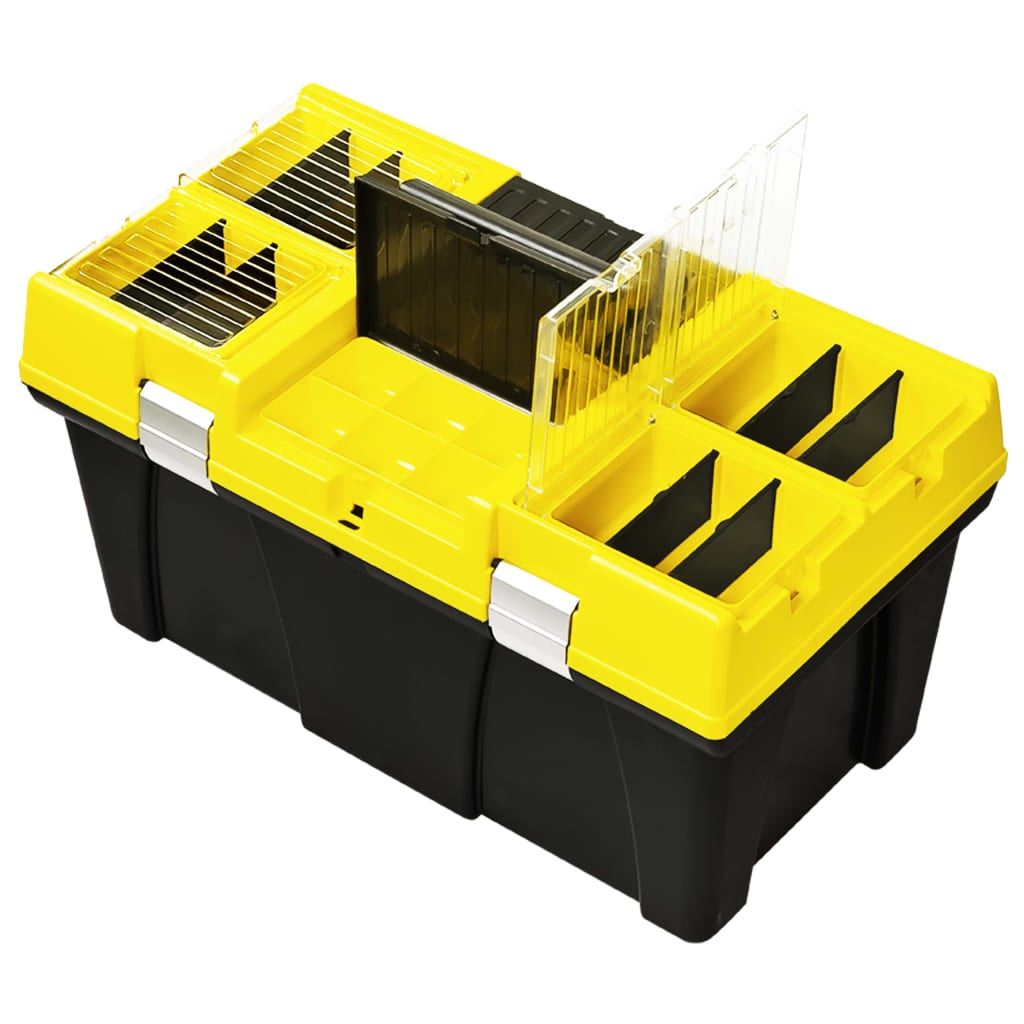 Caja de herramientas de plástico amarillo 595x337x316 mm