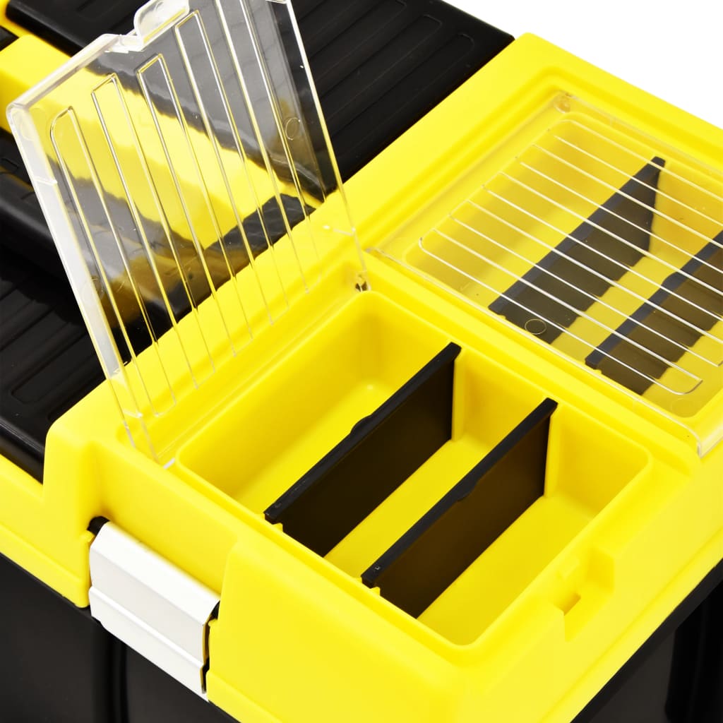 Caja de herramientas de plástico amarillo 595x337x316 mm