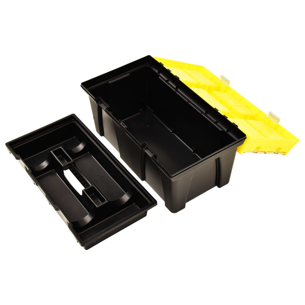 Caja de herramientas de plástico amarillo 595x337x316 mm