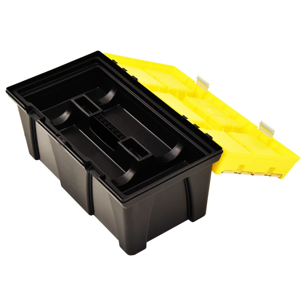 Caja de herramientas de plástico amarillo 595x337x316 mm