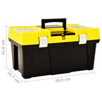 Caja de herramientas de plástico amarillo 595x337x316 mm