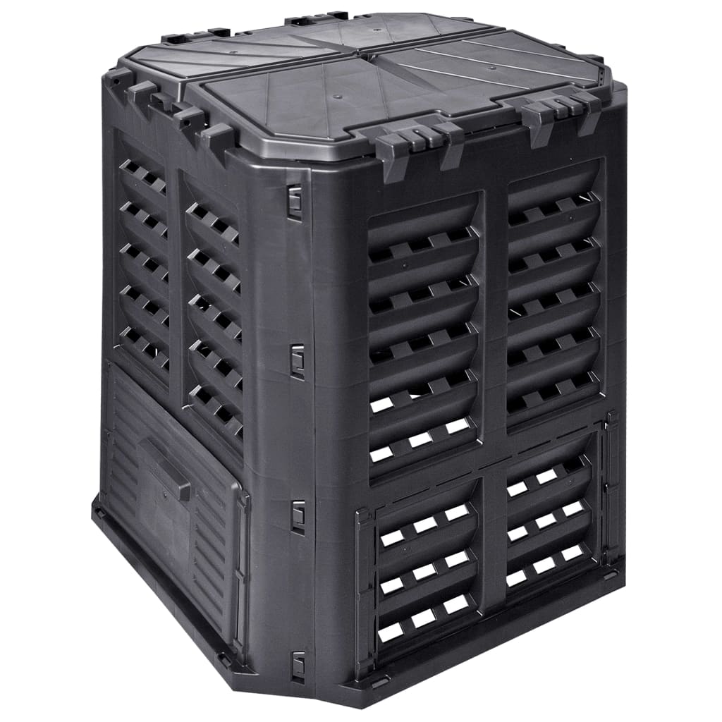 Compostador de jardín negro 68,9x68,9x83,9 cm 360 L