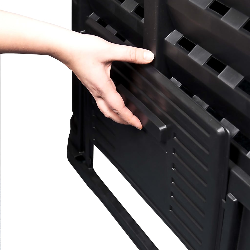 Compostador de jardín negro 68,9x68,9x83,9 cm 360 L