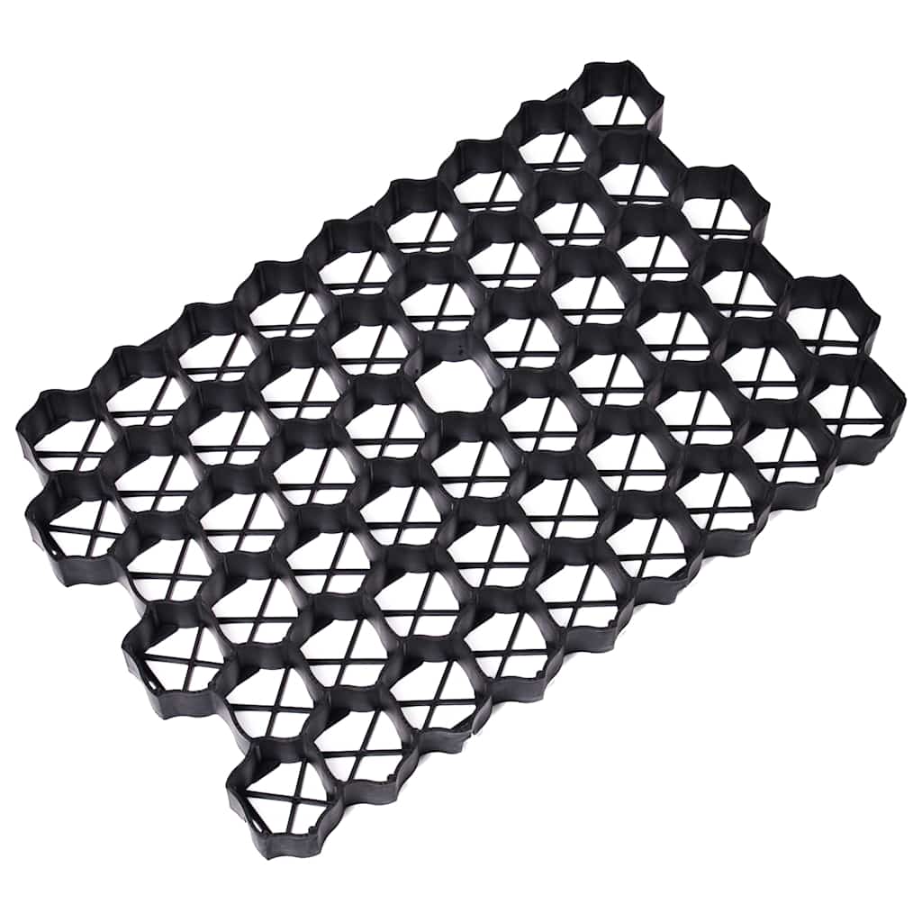 Rejillas para césped 16 unidades plástico negro 60x40x3 cm
