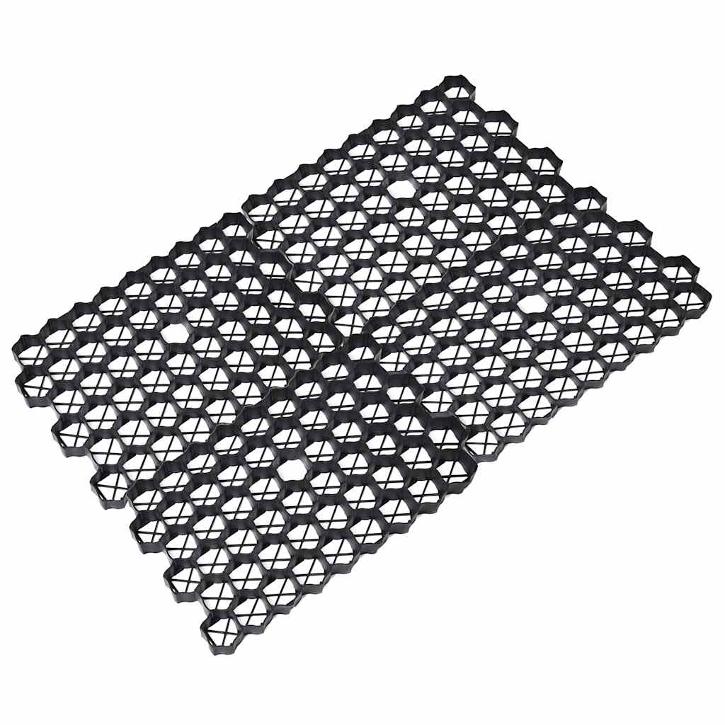 Rejillas para césped 16 unidades plástico negro 60x40x3 cm