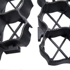 Rejillas para césped 16 unidades plástico negro 60x40x3 cm