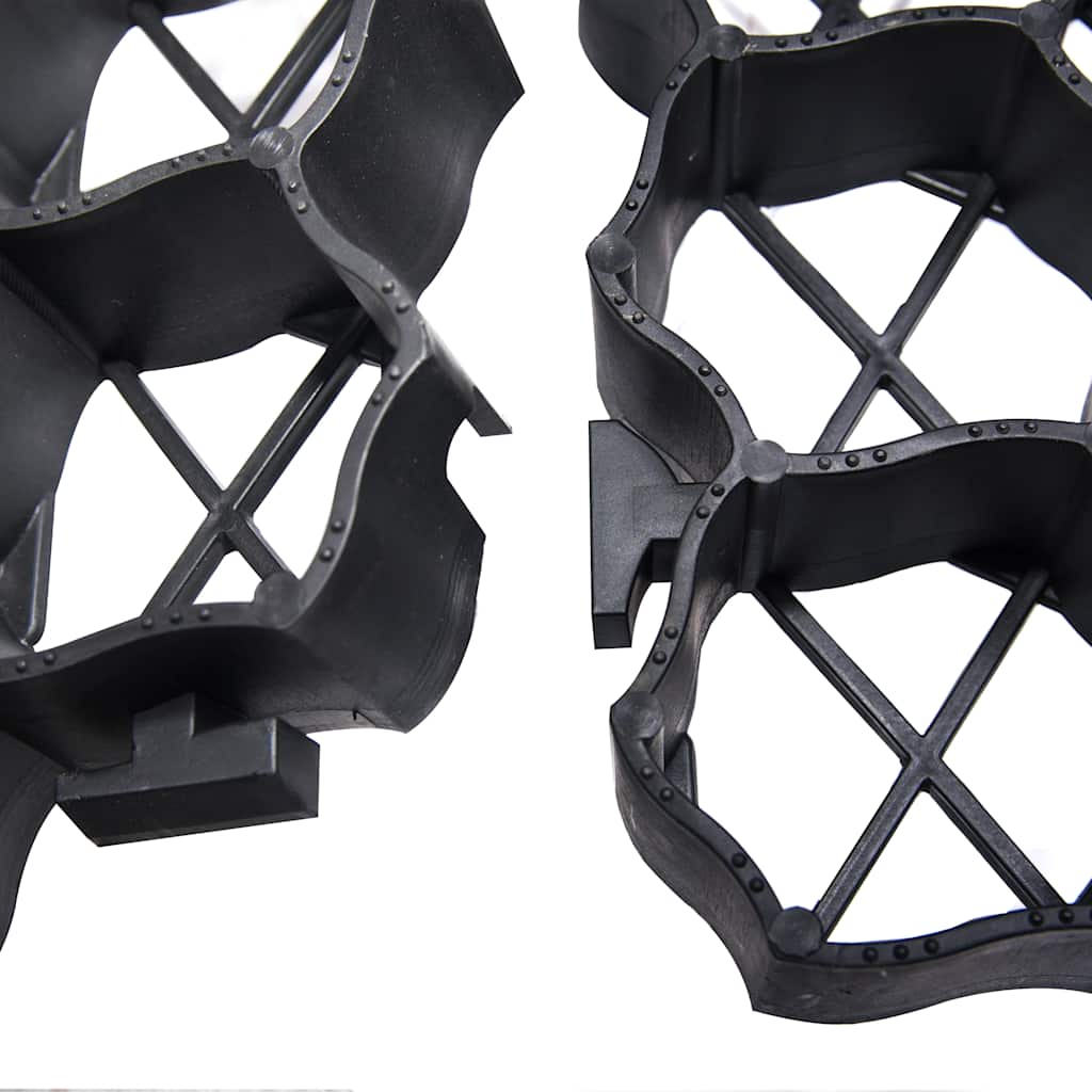 Rejillas para césped 16 unidades plástico negro 60x40x3 cm