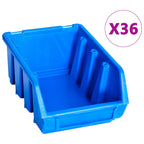 Kit de cajas de almacenaje 96 piezas con paneles de pared azul
