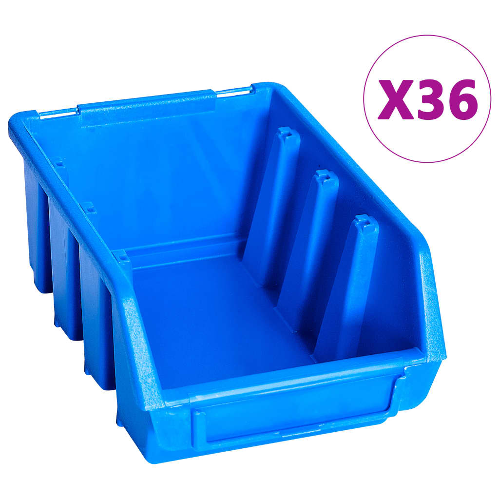 Kit de cajas de almacenaje 96 piezas con paneles de pared azul