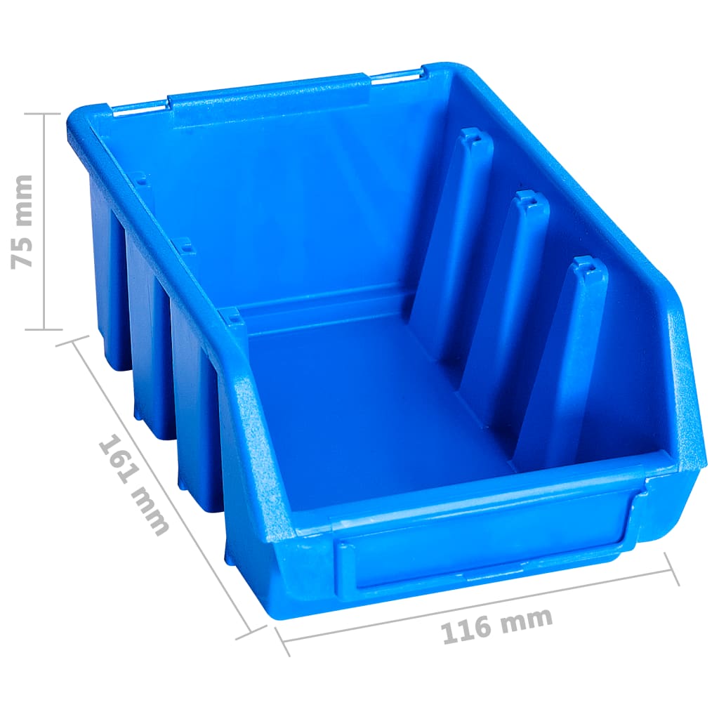 Kit de cajas de almacenaje 96 piezas con paneles de pared azul