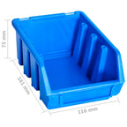 Kit de cajas de almacenaje 96 piezas con paneles de pared azul