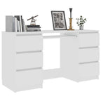 Escritorio de madera contrachapada blanco 140x50x77 cm